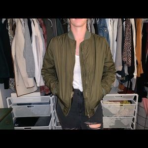 Top shop green bomber jacket